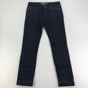 Lip Service Jeans Mens 31 Black‎ Red-Line Denim Slim-Straight Rocker Punk Biker